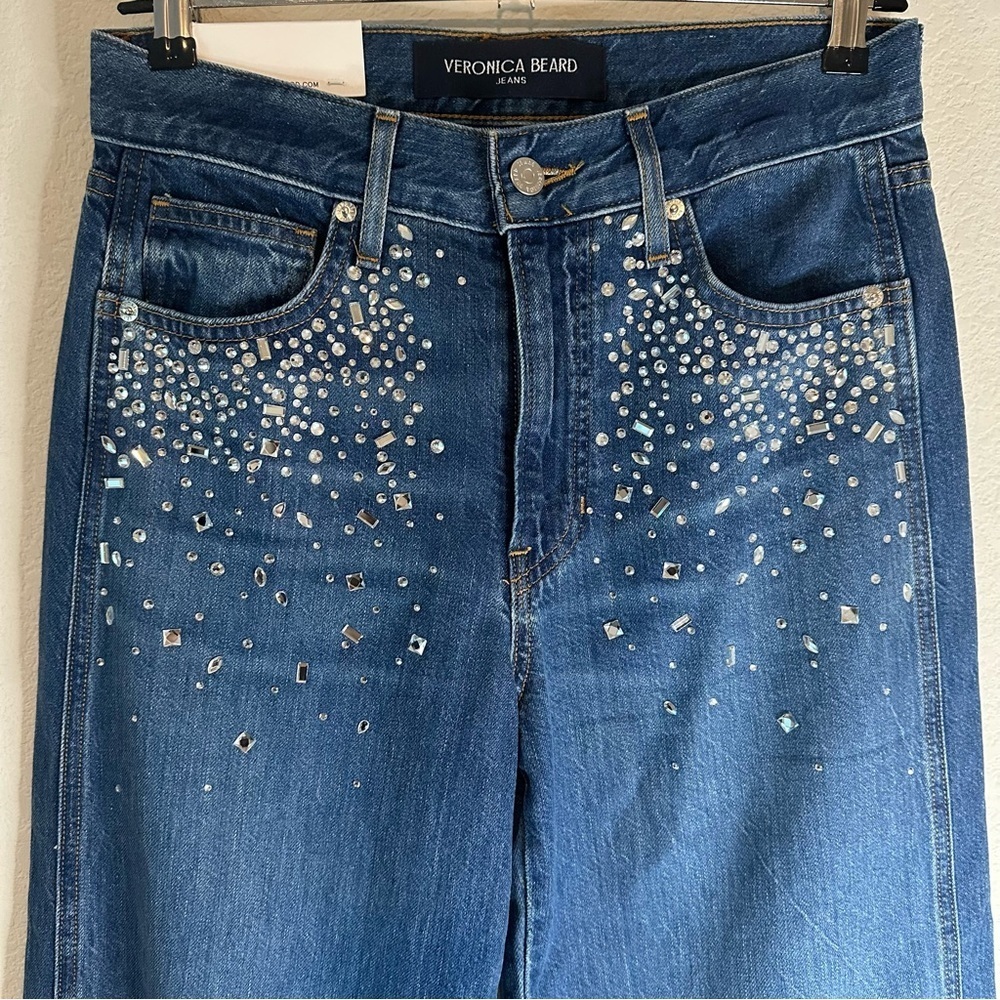 NWT Veronica Beard Kasey Crystal Wide-Leg Jean SZ 26 - Picture 4 of 8